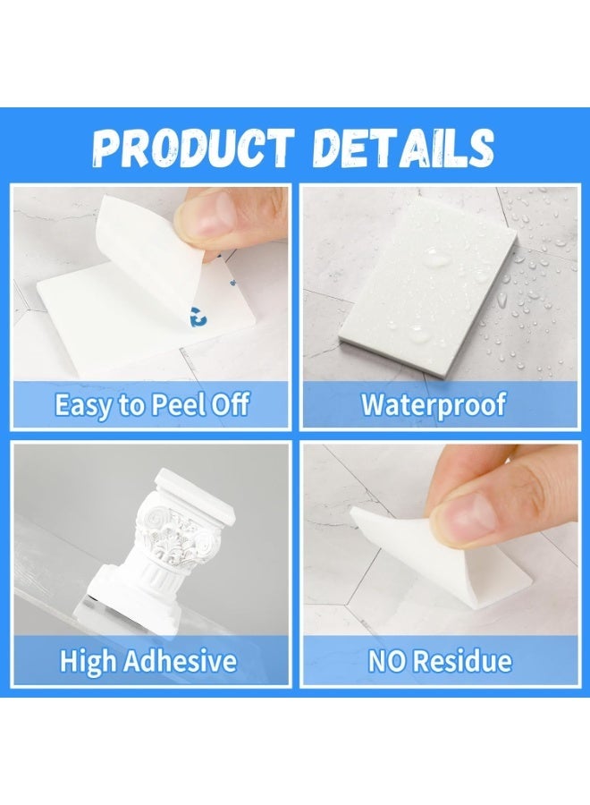 ثري ام 120 قطعة شريط فوم قوي مزدوج الجوانب، شريط ذاتي اللصق يتضمن مربع دائري ومستطيل، لاصق فائق الالتصاق مناسب للجدران والابواب والخشب والمعادن والزجاج والاوراق (ابيض) - Image 4